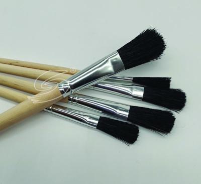 China Oil Painting Black Pig Stiff Hair Filbert Professional Artist Paint Brush Acrylic Oil Painting for sale