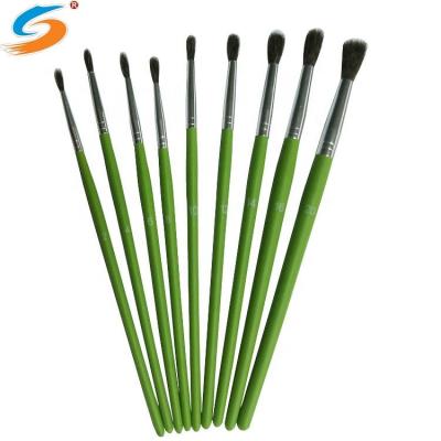 China Hot Sale Oil Painting Round Pure Squirrel Hair Art Brushes With Wooden Handle for sale