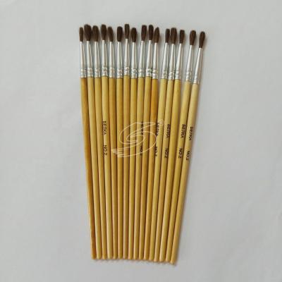 China Cheap Round Oil Painting #2 Dot Tip Watercolor Paint Brushes Natural Hair Art Brush Set Room for Kids Painting for sale