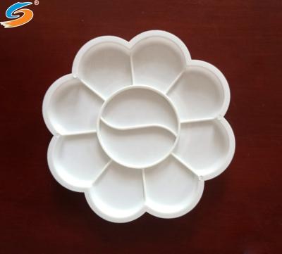 China Artists / Students 10 Well Flower Shape Plastic Palette For Student for sale