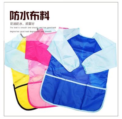 China New Kids Waterproof Apron For Kids Using Coveralls With Long Sleeves Drawing Clothes Baby Drawing Dinner Bibs for sale