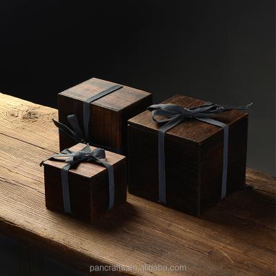 China Reused Luxury High Quality Antique Wooden Box Wine Glass Cup Bottle Storage Box Materials Gift Packing Box for sale