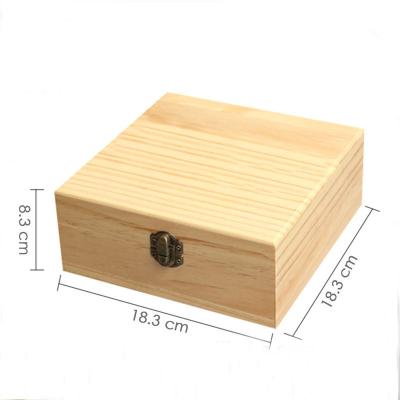 China Custom Materials Solid Pine Three Grid Essential Oil Gift Packing Box Recycled Wood Printing Logo for sale