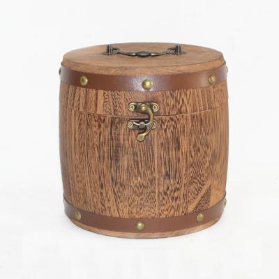 China Large Recycled Bulk Empty Wooden Materials Barrel Paulownia Charcoal Color Tea Coffee Barrel Storage Tin for sale