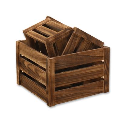 China Solid Box Solid Wood Unfinished Bulk Wooden Crates Set For Factory Wholesale for sale