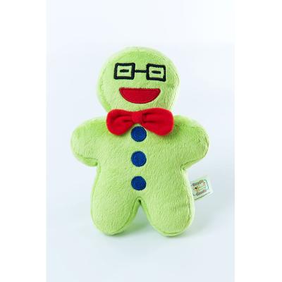 China Fast Delivery Longevity Stocked Plush With Polyester Fiber Machine Embroidery Gingerbread Friends Guy Green Pet Toys Wise for sale