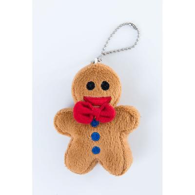 China Stocked Ready to Go Flexible Plush with Key Chain Squeaker Machine Embroidery and Polyester Fiber Gingerbread Pet Toys for sale