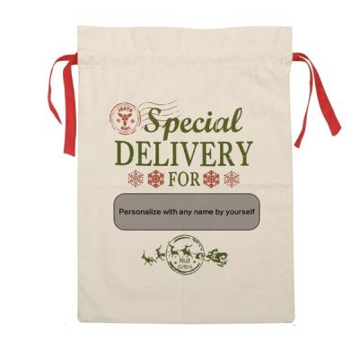 China Eco-friendly Materials Customize Various Colors Styles Polyester Canvas Large Plain Santa Sacks Drawstring Santa Sacks for sale