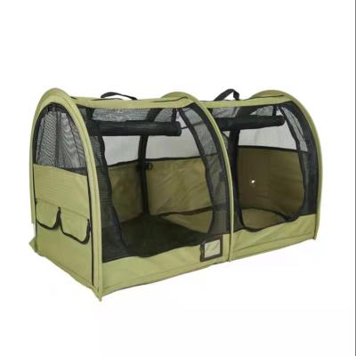 China Car Seat Belt Dog Cat Crate The Portable 2 Double-in-1 Travel Kennel Soft Sustainable Tube Carrier With Hammock for sale