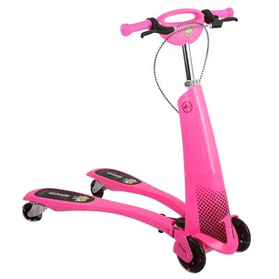 China 2021 Child Swing Scooter 3 Wheel Adjustable Foldable Bustle Scooter Self Drift for sale