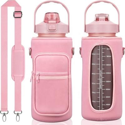 China Hot Sale Waterproof Neoprene Water Bottle Sleeve Cover Water Bottle Holder With Long Shoulder Strap for sale