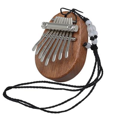 China Wholesale Mahogany Adult Kalimba Piano 8 Tone Mini Thumb Piano Acoustic 8-tone Thumb Piano Holiday Gift With Lanyard for sale