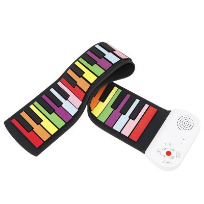 China 49 Keys Electronic Rainbow Button Beginner Keyboard Fun Piano Portable Silicone Children's Electronic Piano for sale