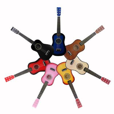 China Beginners Practice Techniques Early Childhood International Hot Selling Education 23 Inch Basswood Wood Toy Guitar For Children for sale