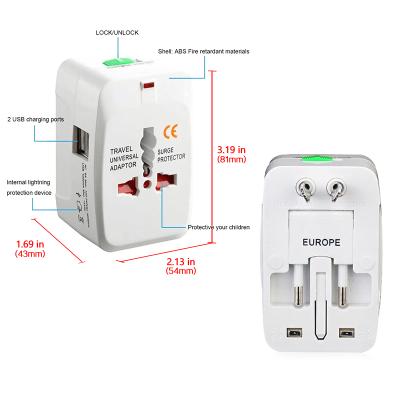 China Barber Shop China Travel Agency Recommended Universal Travel AC Power Plug Adapter Adapter With USB Port for sale