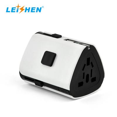 China Barber Shop Ce Fcc Rohs Leishen Multi Adapter Small Size Mobile Charger Global Multi Usb Universal Travel Adapter for sale