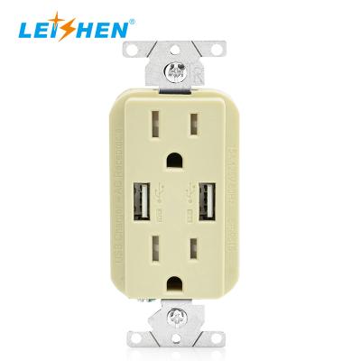 China Residential / Multipurpose Smart Ultra High Speed ​​USB Charger Outlet 15/20Amp TR Receptacle With Screwless Wall Plates for sale