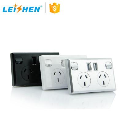 China Wall Socket USB Wall Eu Stainless Steel Wall Socket With Usb Universal Au Dual Smart Plug Tuya Switch Brass Socket for sale