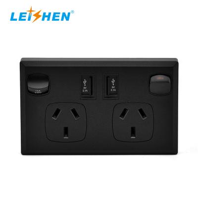 China 2usb Residential / General Purpose Wall Socket Switches Power Point Aussie AC Plugs Outlet With Dual USB Ports SAA Approved for sale