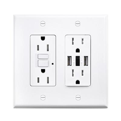 China 2019 LEISHEN GFCI 2019 LEISHEN 15a Dual US gfci WALL Plug Home Application Home Application TR Wall Outlet Electrical Outlet for sale