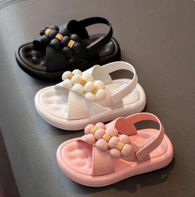 China Fashion Girls Sandals Kids Waterproof Summer Shoes Children Waterproof Sandals For Princess Shoes Girls Beach Shoes Girls PU Leather Flower Sandals for sale