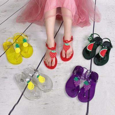 China Wholesale Jelly Kids Sandals Factory Price Toddler Baby Sandals PVC Waterproof Children Summer Waterproof Cute Fruit Flat Shoes for sale