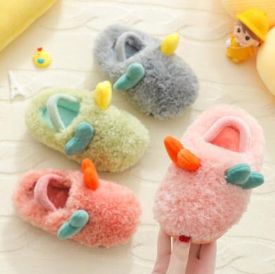 China Plush Waterproof Rabbit Waterproof Furry Home Bedroom Slippers Furry Comfortable Warm Slides With Cute Ear FLAT Sandals With Strap For Kids Toddlers for sale