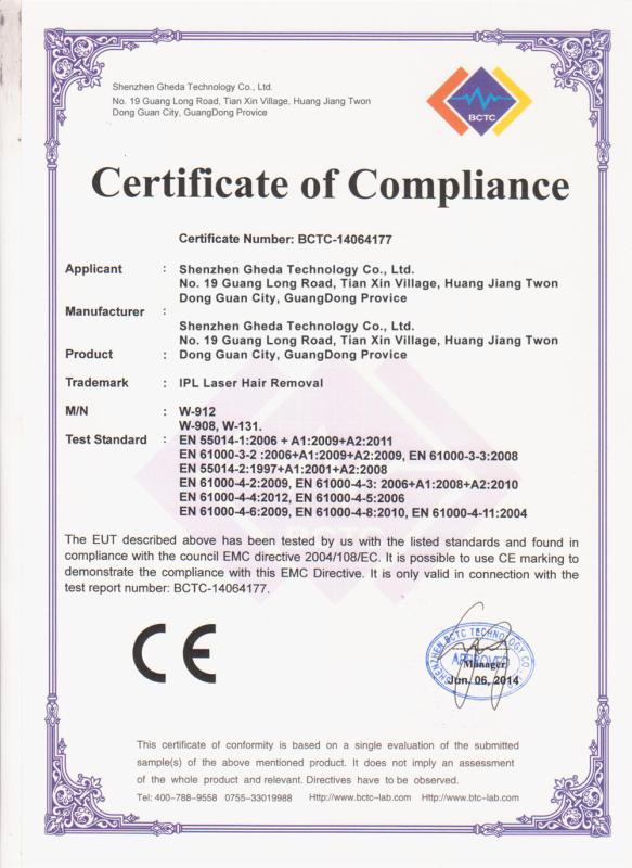 CE - Shenzhen Gheda Technology Co., Ltd.