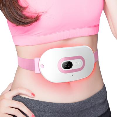 China Portable Super Thin Electric Menstrual Pad Heat Pain Relief Period Care Waist Support Belt Back Massager for sale