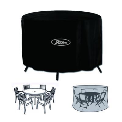 China Universal Contemporary PVC Coated Outdoor Waterproof Patio Round Rectangle Table Seat Cover Furniture Cover for sale