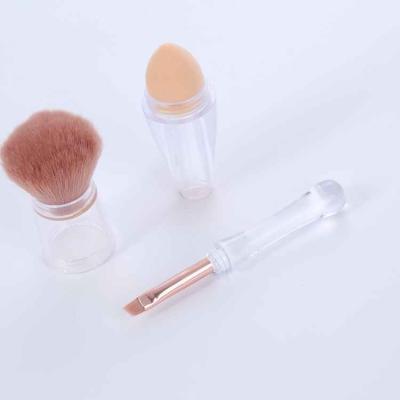 China Smudge Brush 3 in 1 Patent Design Super Soft Hair Transparency Cosmetic Brushes Makeup Brush for sale