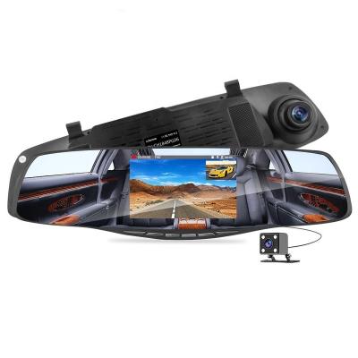 China G-sensor 4.3 Inch Dual Mirror Car Dvr Camera HD 1080P Rear View Mirror Digital VCR Lens Dash Cam for sale