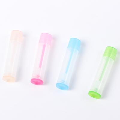 China Non Spill Translucent Pink Purple Green Purple Lip Balm Empty Lipstick Tube DIY Color Blue Lipstick Tube Mouth Wax Plastic Tube 5g for sale