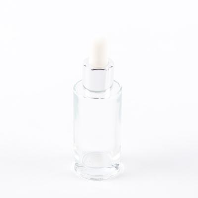 China Wholesale Child Safe Shoulder Essential Oil Bottle 30ml50ml Frosted Glass Flat Dropper Bottle Essence Underbottling Frosted Cosmetic Bottle for sale