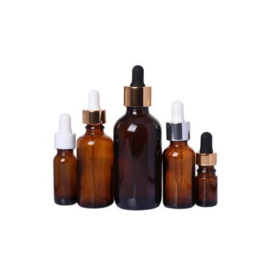 China Personal Care 30ml Tipped Shoulder Dropper Bottle Essential Oil Bottles Glass Stock Solution / Brown Dark Green Stain Essence Bottle for sale