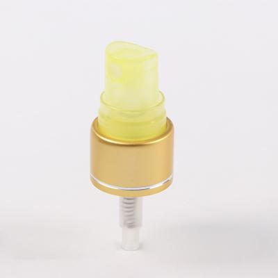 China Non Spill Factory Production 24 Teeth Sprayed Gold Anodized Aluminum Plastic Cover Perfume Head Spray Mist Spray Fine Press Pump for sale