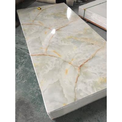 China CE Approved 1220x2440x3mm UV Coating PVC Cladding High Gloss PVC Marble Sheet In China for sale