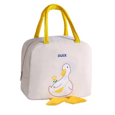 China New Small Yellow Polyester Duck Bento Box With Custom Logo Portable Rice Insulation Lunch Box Portable Package for sale