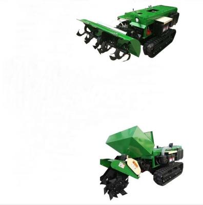 China Efficient Self Propelled Crawler Rotary Fertilizer Applicator Machine Soil Improvement Digging Tiller for sale