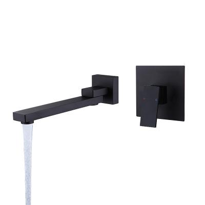 China Without Slide Bar Luxury wall mounted foldable bathroom taps water faucet brass single hole basin mixer faucets for sale