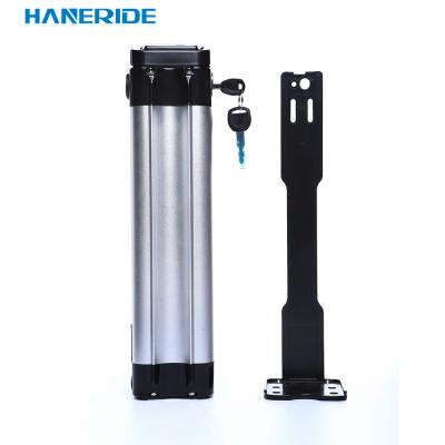 China HANERIDE Seat 24V 10.4AH Electric Bike/Escooter Tube Replacement Battery Silver Fish Electric Bicycle Battery for sale