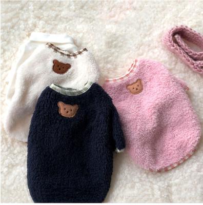 China Cute Cute Dog Clothes Teddy Bear Embroidery Dog Shirt Warm Sweater Dog Coats for sale