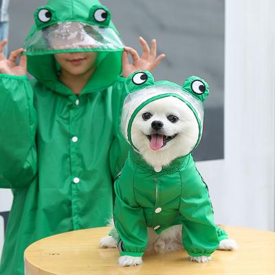 China Pet Raincoat Poncho Light Breathable Dog Suit Frog Raincoat Dinosaur Cute Hooded Pet Wear Raincoat For Small Medium Large Dog for sale