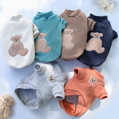 China Autumn Winter Puppy Hoodie Clothing Cat Sweater Small Medium Big Cartoon Bear T-shirt Vest Cute Pet Vest Pet Clothes for sale