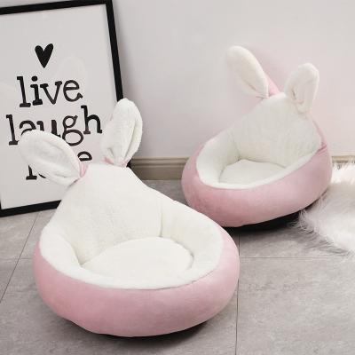 China SHURUI Stored Pet Supplies Lovely Removable Warm Nest Cat Litter Pet Sleeping Bed Cat Dog Beds Soft Rabbit Ear Plush Pet Beds for sale