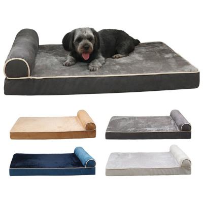 China Stocked Supply Cat Mats Memory Foam Dog Cushion Removable Wholesale Large Luxury Pet Sofa Dog Bed from SHURUI for sale