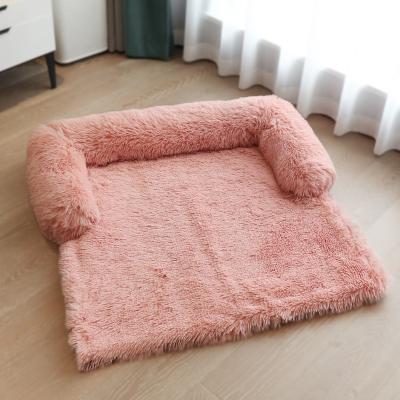 China Stored Removable Washable Soft Cat Dog Mat Sofa Cushion Plush Dog Bed From SHURUI Pet Bed Furniture Manufacturer for sale