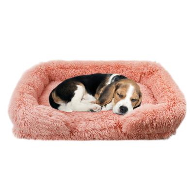 China Mow + SHURUI Soft Plush Pet Supply Memory Foam Cats Puppy Nest Plush Pet Cushion Dog Beds Mat Sofa Bed Washable Removable Dogs for sale