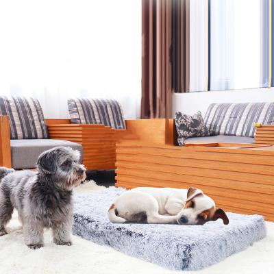 China Memory Foam + Washable Soft Cushion Mat Pad Dogs Cats Mattress Plush Pet Product Memory Foam Dog Bed Sleeping Mattress Pad Fluffy Dog Bed for sale