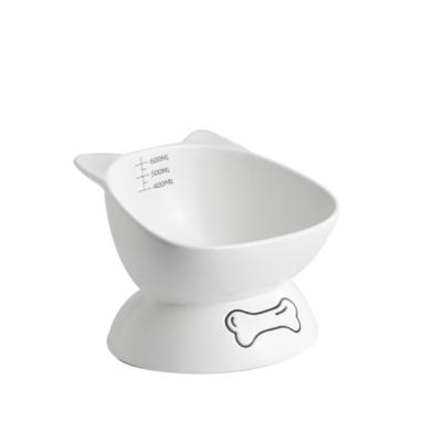 China SHURUI Stored Ceramic Cat Bowls Tilted Elevated Pet Food or Water Bowls Pet Feeder Bowl for Cat Spine Protect for sale